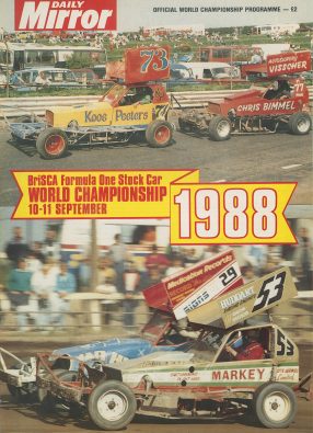 1988 BriSCA F1 Stock Car World Championship programme 1988 Hednesford Raceway