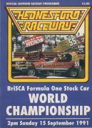 1991 BriSCA F1 Stock Car World Championship programme Hednesford Raceway